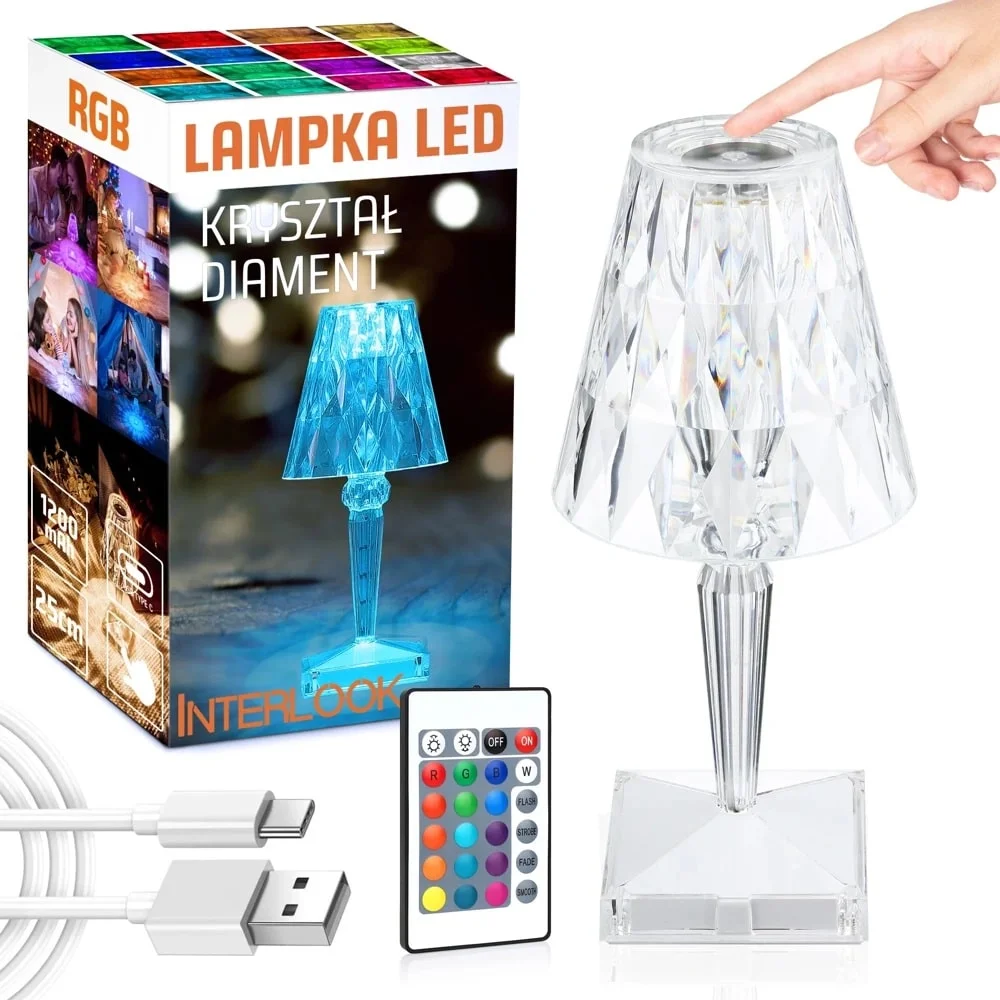 چراغ خواب کریستالی شارژی کد 0104