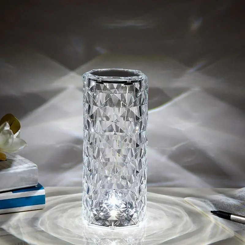 چراغ آباژور استوانه ای 16 رنگ led رومیزی لمسی rose diamond