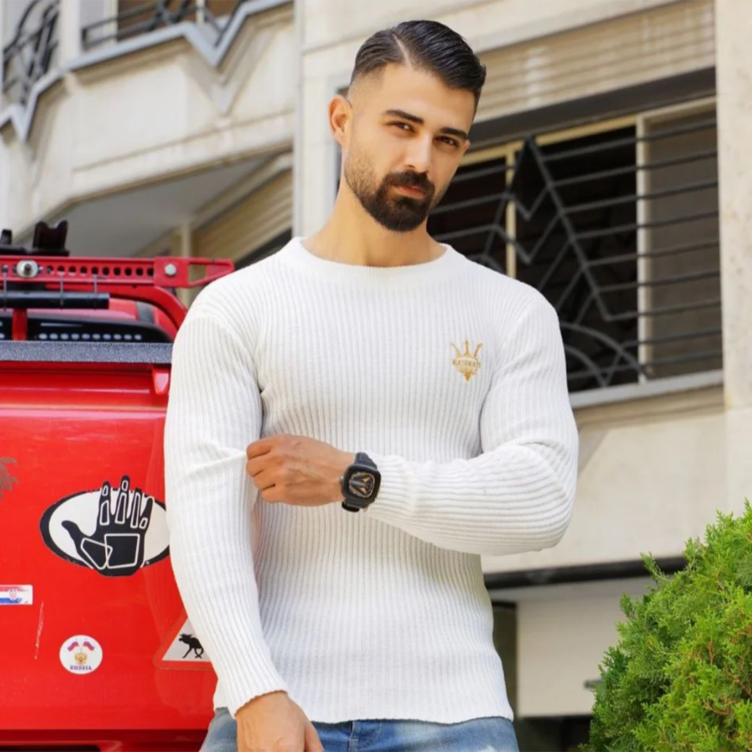 بافت یقه گرد کشبافت کبریتی مدل Rama