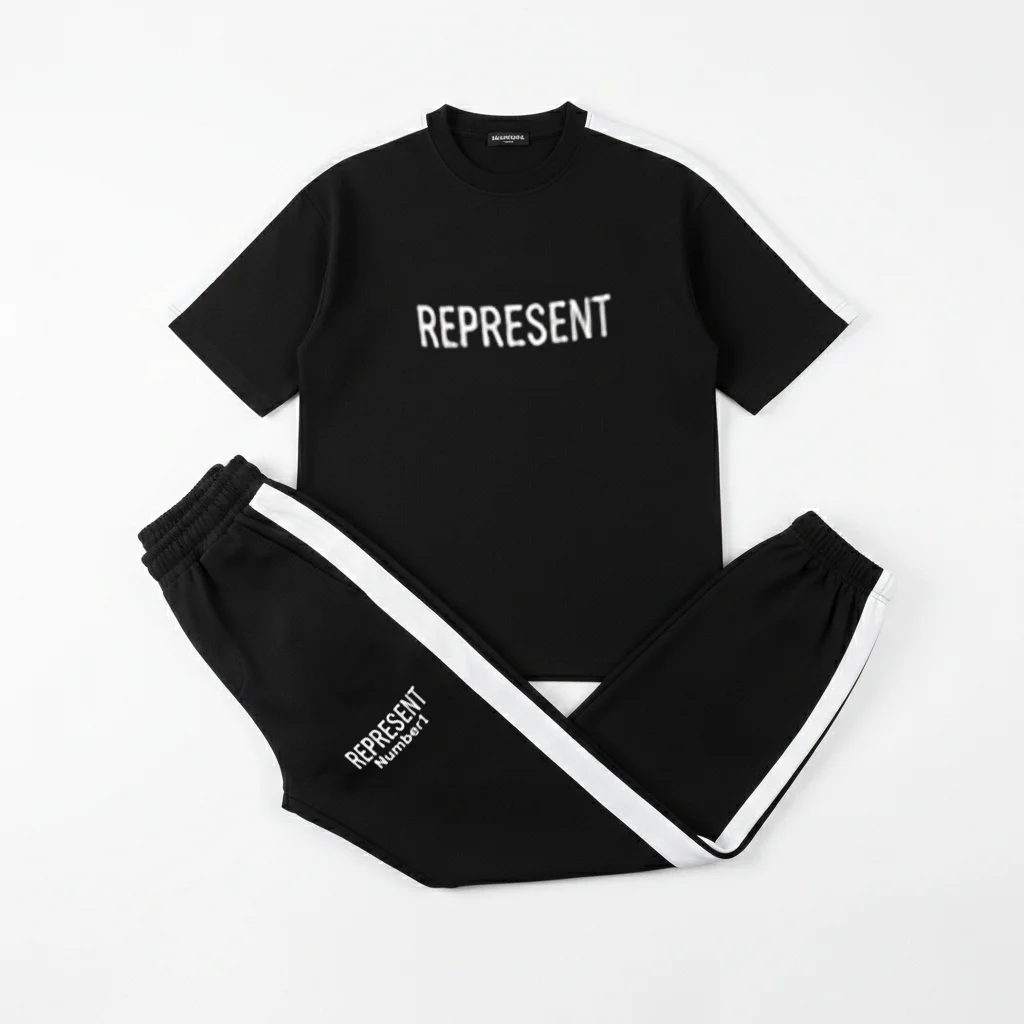 ست تیشرت و شلوار مردانه بنگال کش مدل Reprent