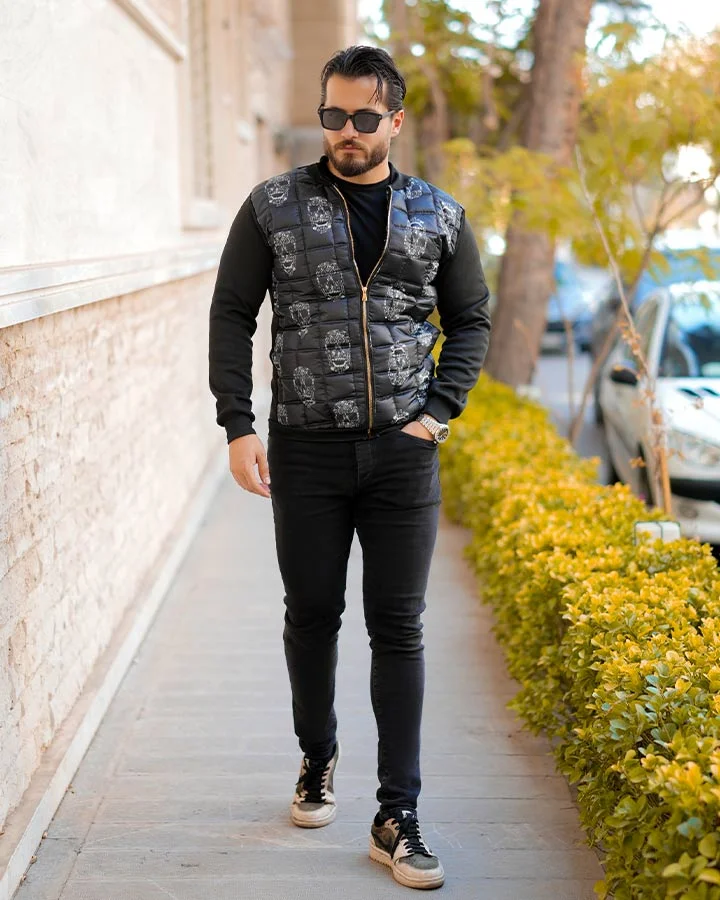 کاپشن مردانه طرح اسکلت کد 6393