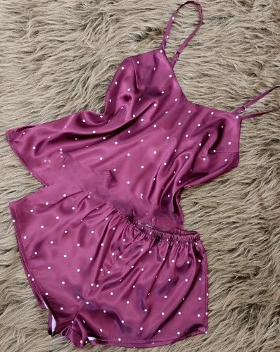 ست تاپ شلوارک زنانه خالدار کد 319