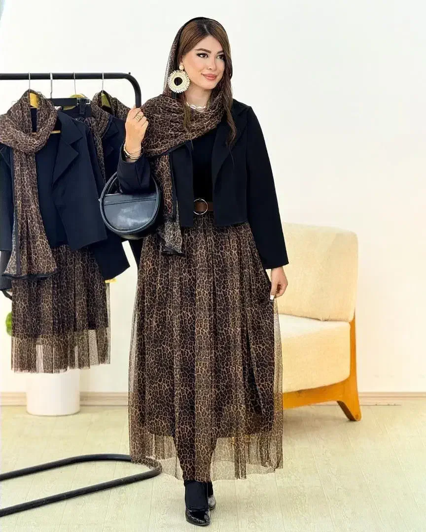 ست سه تیکه زنانه پلنگی کد 0463