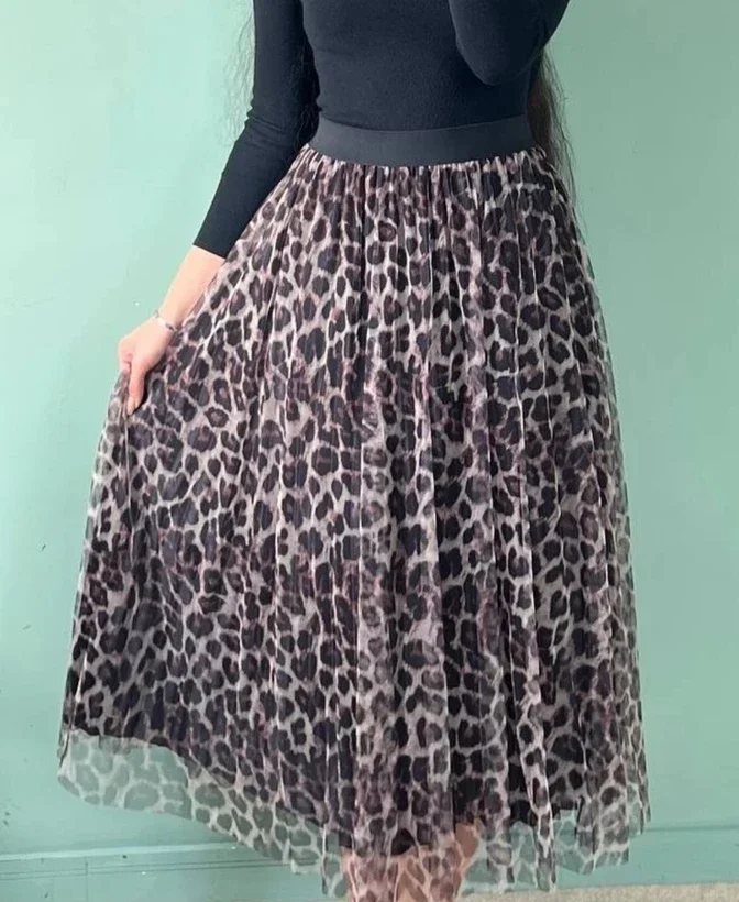 دامن زنانه پلنگی کوتاه کد 0470