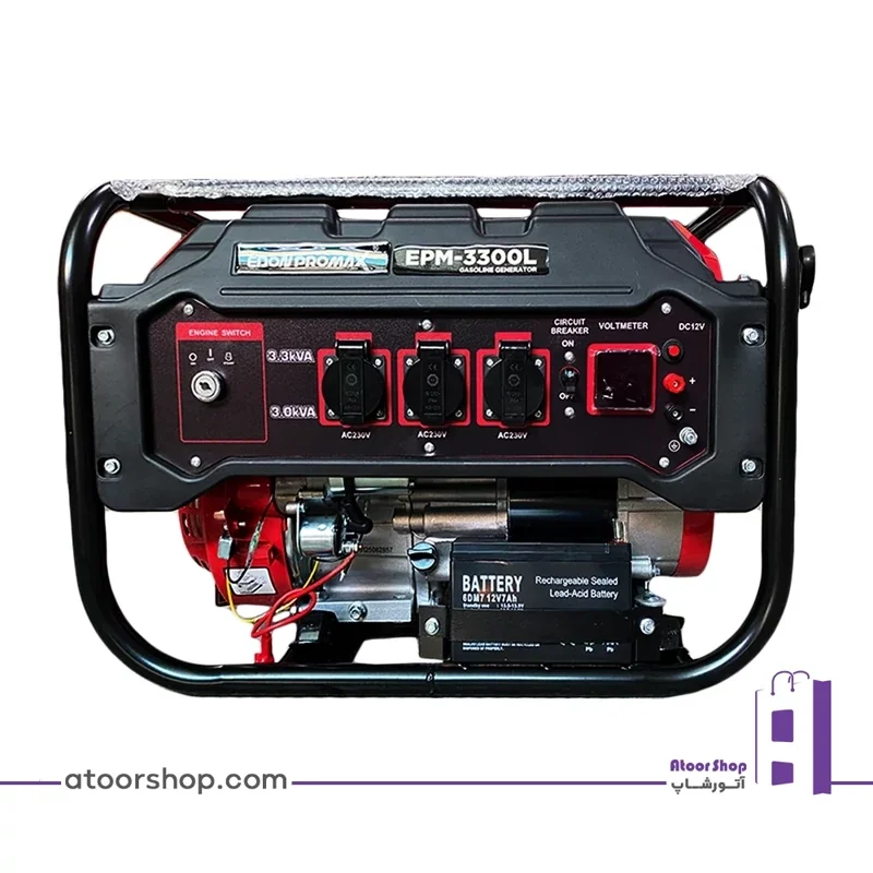 موتور برق 3.3 کیلووات 7 اسب بخار استارتی بنزینی ادون EDON مدل EPM-3300L
