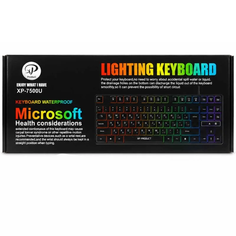 کیبورد گیمینگ باسیم XP Product مدل 7500 RGB