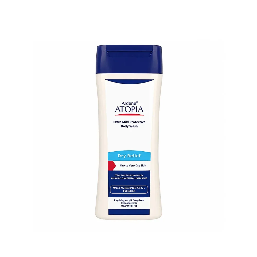 لوسیون شوینده و مرطوب کننده پوست بدن حاوی 5% اوره درای ریلیف آردن اتوپیا مناسب پوست های خشک حجم 250 میلی لیتر