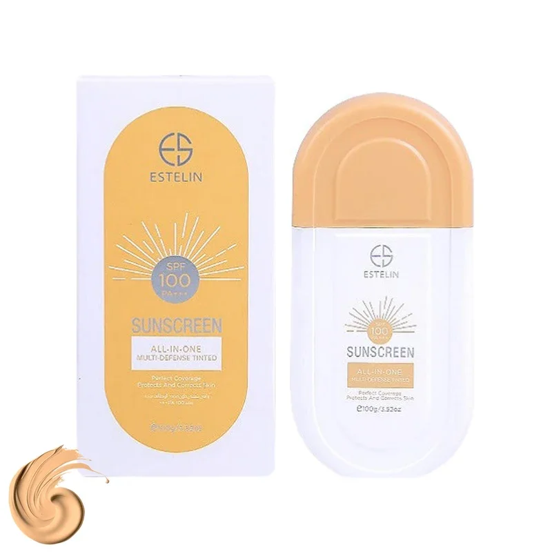 ضد آفتاب رنگی استلین SPF100 دکتر راشل مدل All-In-One با تنالیته متوسط مناسب انواع پوست وزن 100 گرم