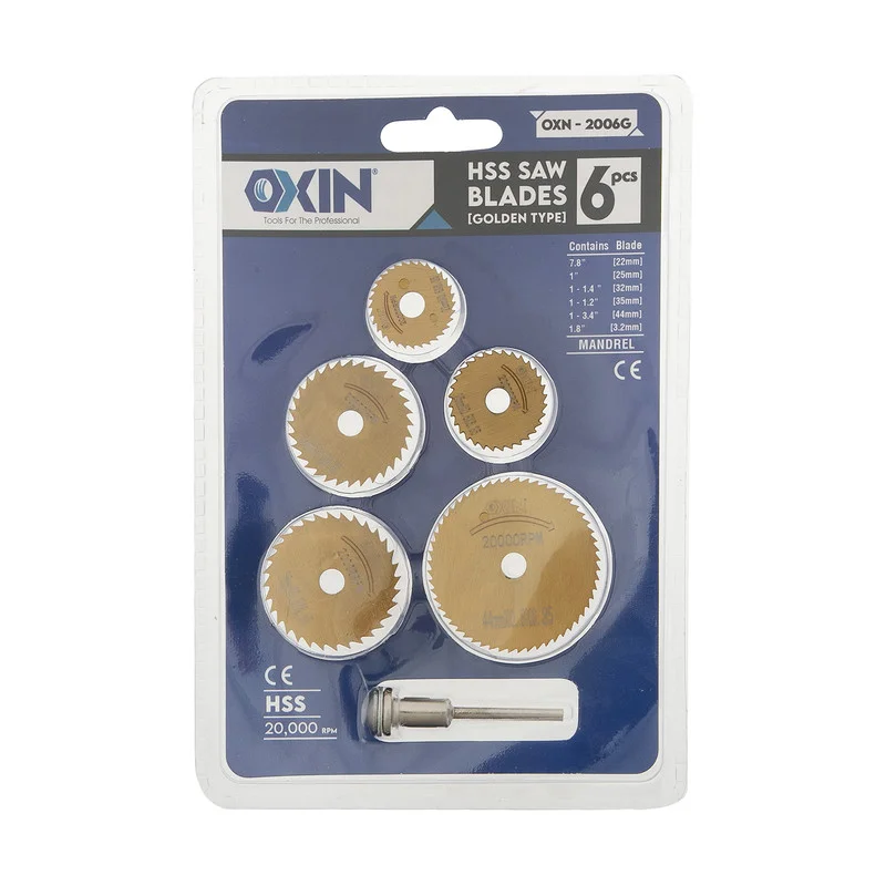 تیغ فرز انگشتی اکسین مدل OXN-2006G مجموعه 6 عددی