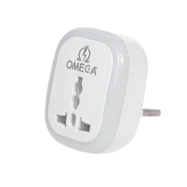 تبدیل دو شاخه برق امگا مدل M101 دارای LED